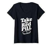 Women's Take The Red Pill Embrace Reality Philosophy V-Neck T-Shirt