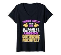 Womens Taken By an Amazing Database Architect Girl V-Neck T-Shirt