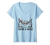 Womens Taking a Break - Funny Dark Humor Rest in Progress V-Neck T-Shirt