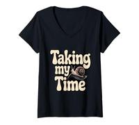 Women's Taking My Time Snail V-Neck T-Shirt