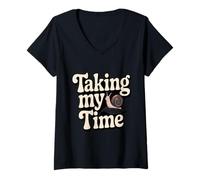 Women's Taking My Time Snail V-Neck T-Shirt