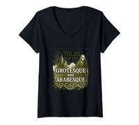 Womens Tales of The Grotesque and Arabesque Edgar Allan Poe V-Neck T-Shirt