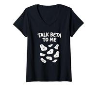 Women's Talk Beta to Me Funny Bouldering Rock Climbing V-Neck T-Shirt