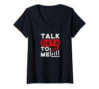 Women's Talk Data to Me Data Analyst Scientist Humor V-Neck T-Shirt