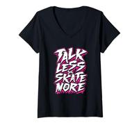 Womens Talk Less Skate More V-Neck T-Shirt