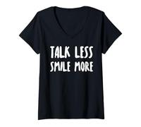 Women's Talk Less Smile More Vibes V-Neck T-Shirt