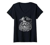 Womens Talk Like a Pirate Day Blackbeard V-Neck T-Shirt