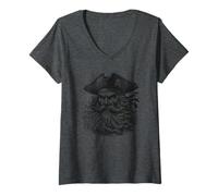 Womens Talk Like a Pirate Day Blackbeard V-Neck T-Shirt