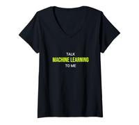 Women's Talk Machine Learning to Me Funny Engineer V-Neck T-Shirt