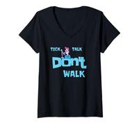 Womens Talk More Don’t Walk Funny Streamer Podcast Humor V-Neck T-Shirt