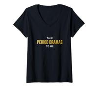 Women's Talk Period Dramas to Me Funny Fan V-Neck T-Shirt