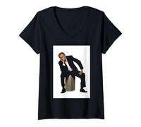 Womens Talk Show Legend Jerry Springer By Michael Grecco V-Neck T-Shirt