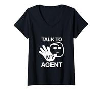 Women's Talk to My Agent AI Software Engineers Humor Meme V-Neck T-Shirt