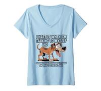 Women's Talking to Myself Dog Humor Design for Animal Lovers V-Neck T-Shirt