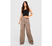 Womens Tall Bengaline Stretch Seam Detail Wide Leg Trouser - Brown - 10, Brown