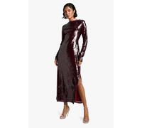 Womens Tall Crew Neck Sequin Maxi Dress - Purple - 8, Purple