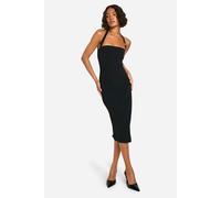 Womens Tall Halter Strap Detail Bodycon Midi Dress - Black - 14, Black