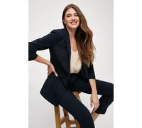 Womens Tall Navy Ruched Sleeve Blazer Navy 8