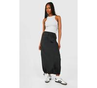 Womens Tall Nylon Pocket Detail Midaxi Skirt - Black - 10, Black