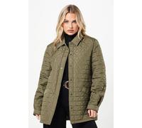 Womens Tall Quilted Padded Collar Short Puffer Coat Khaki 8