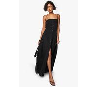 Womens Tall Ruched Bandeau Maxi Dress - Black - 12, Black