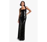 Womens Tall Sequin Cut Out Maxi Dress - Black - 14, Black