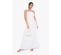 Womens Tall Shirred Waist Maxi Dress - White - 12, White