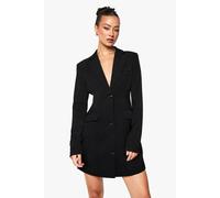 Womens Tall Tailored Structured Cinched Waist Blazer Dress - Black - 8, Black