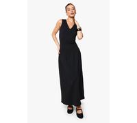 Womens Tall V Neck Ruched Detail Maxi Dress - Black - 14, Black