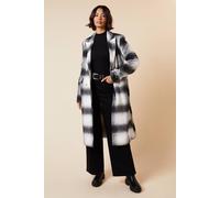 Tall Wool Check Double Breasted Maxi Coat Dorothy Perkins Grey M