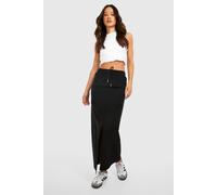Womens Tall Woven Stretch Pocket Detail Cargo Skirt - Black - 8, Black