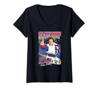 Womens Talladega Nights Ricky Bobby Retro Lightning Collage Movie V-Neck T-Shirt