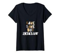 Women's Tan Color Same-x2 But Different Tan Graphic V-Neck T-Shirt