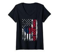 Women's Tang Soo Do Korean American Flag Vintage Martial Arts Pride V-Neck T-Shirt