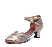 Women's Tango Modern Dancing Shoes Latin Ballroom Adult Shoes Party Style 5.5 Champagne