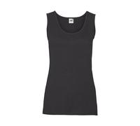 Fruit of the Loom Women's Valueweight Vest Lady-Fit Sports Tank Top, Black (Black 101), Large