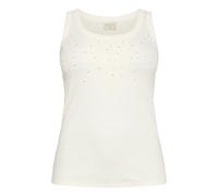 Women's tank top KAFFE Curve KCCarina Rhinestone Blanc XL