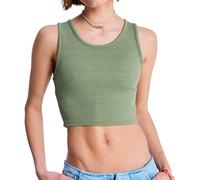 Roxy Good Keepsake - Women Green Crop Top