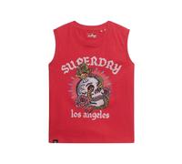 Superdry Tattoo Rhinestone Sleeveless T-shirt Red M Women