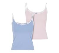 Urban Classics Tb7485a-Ladies Contrast Basic Top 2-Pack T-Shirt, Powder Blue/White+Pink Blouse/White, M Women, Powder Blue/White+Pink Blouse/White, M
