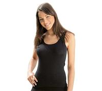 Women's tank top, wool/silk, sizes XS/S - XXL, 3 colours - Black - UK 8