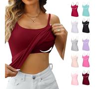 Womens Tank Tops with Built in Bra Plus Size Quick Dry Stretch Yoga Workout Running Shirts Slim Fit Cotton Comfy Pajama Casual Tee Shirts