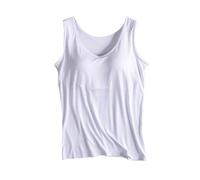 Women's Tank Tops with Built-in Shelf Bra Women Vest Summer Cami Camisole Cooling Slim Fit Bras Tank Tops Wide Strap Sleeveless Vest Top Plus Size Sports for Everyday Yoga Running XL