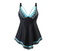 Women's Tankini Sets Two Piece Tops with Shorts Swimsuits for Bathing Suits Beach Vacation Clothes Tummy Control Swimwear Quick Drying Brace Sexy Backless Tankini Print Swimsuit with Chest Pads