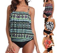 Women's Tankinis Boy Shorts, Quick Dry Tankini Sets with Boyshorts Underwired Padded High Waisted Bottom Two Piece Swimsuits Bathing Suits Gifts for Mum Spring Deal Days Green