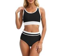 Women'S Tankinis,Women'S Bikini Sets,Women's Elegant Two Piece Tankini For - High Withed Bikini Top And Matching Bottom Swimwear For Beach Days (White, L)