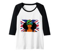 Womens Tanzania Britain Flag Women Roots British Tanzanian Heritage Raglan Baseball Tee
