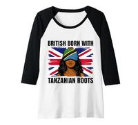 Womens Tanzanian Roots British Born Girl Pride Tanzania Heritage Raglan Baseball Tee