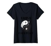 Womens Taoism Inner Peace Daoism Spirituality Enlightenment V-Neck T-Shirt