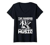 Women's Tap Dance Rhythm Dancer Make The Music V-Neck T-Shirt